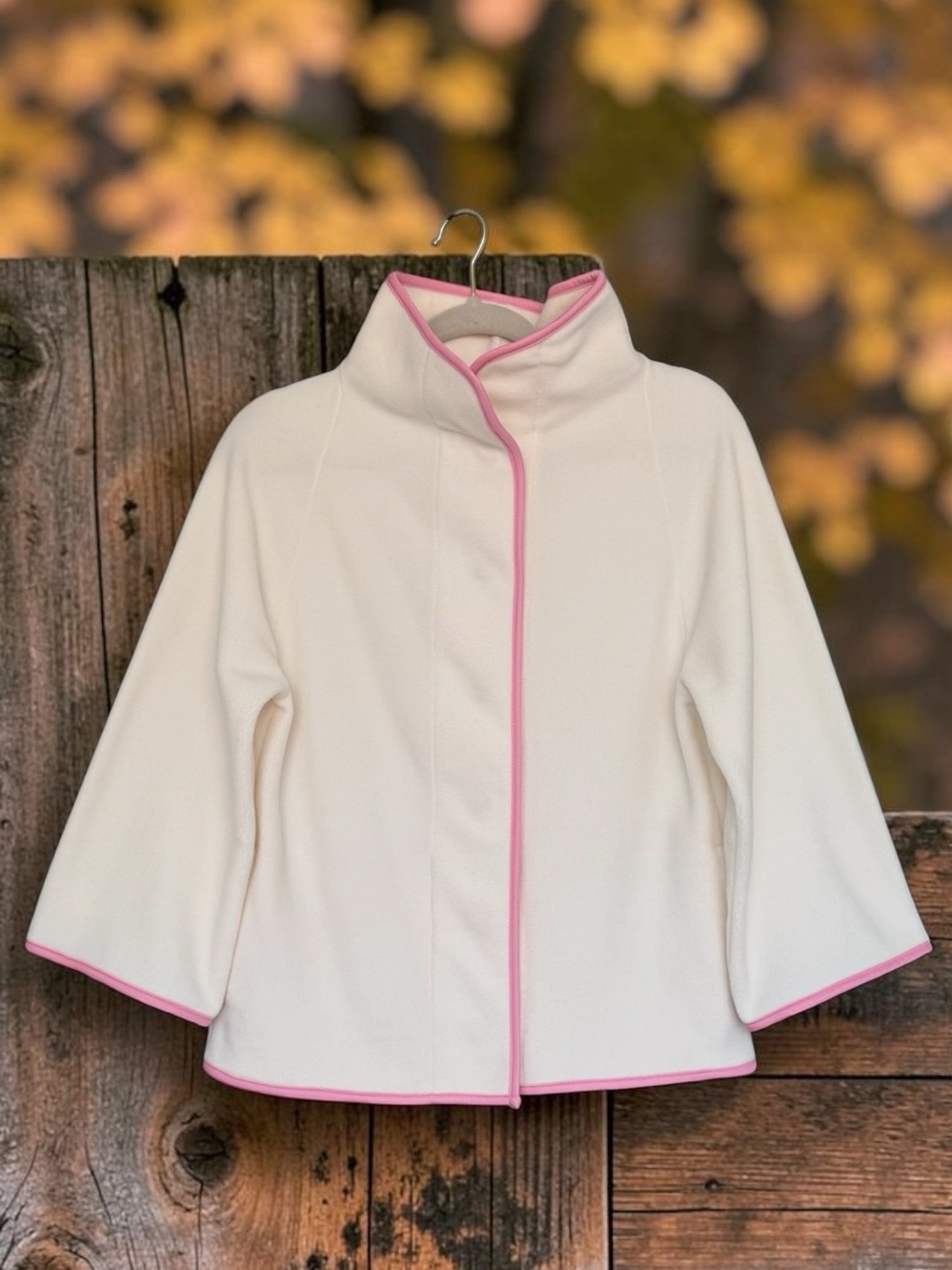 910 Dudley Stephens Catalina Jacket Cream Prism Pink Vello Fleece Small NWT